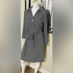 Striped Black and White Dress